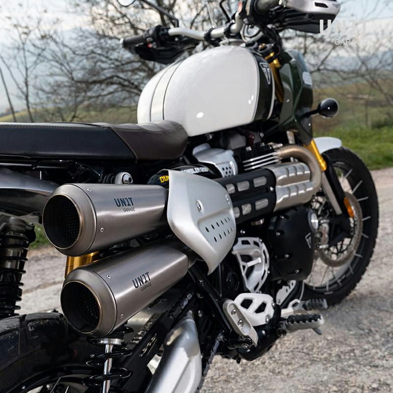 Triumph Scrambler 1200XC、1200XE スリップオンマフラー UNIT GARAGE | バイクカスタムパーツ専門店  モトパーツ(MOTO PARTS)