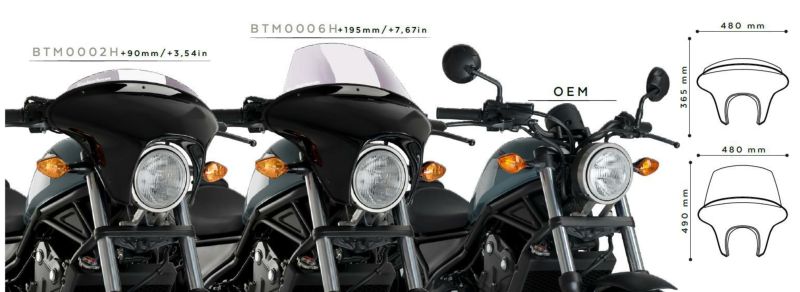 レブル250/500 17-22 スモーク フロントカウル フェアリング BAT WING SML プーチ Puig | バイクカスタムパーツ専門店  モトパーツ(MOTO PARTS)