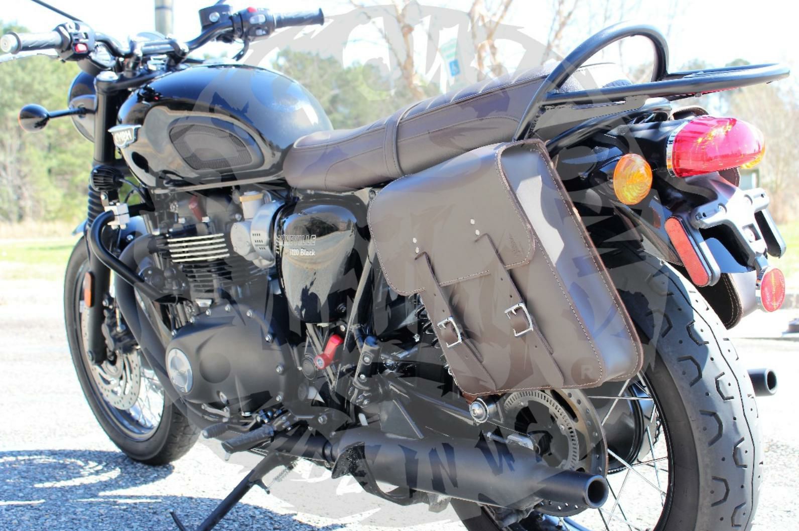 トライアンフ ボンネビルT100/T120 ソロサイドバッグ左側 本革 BAD&G 