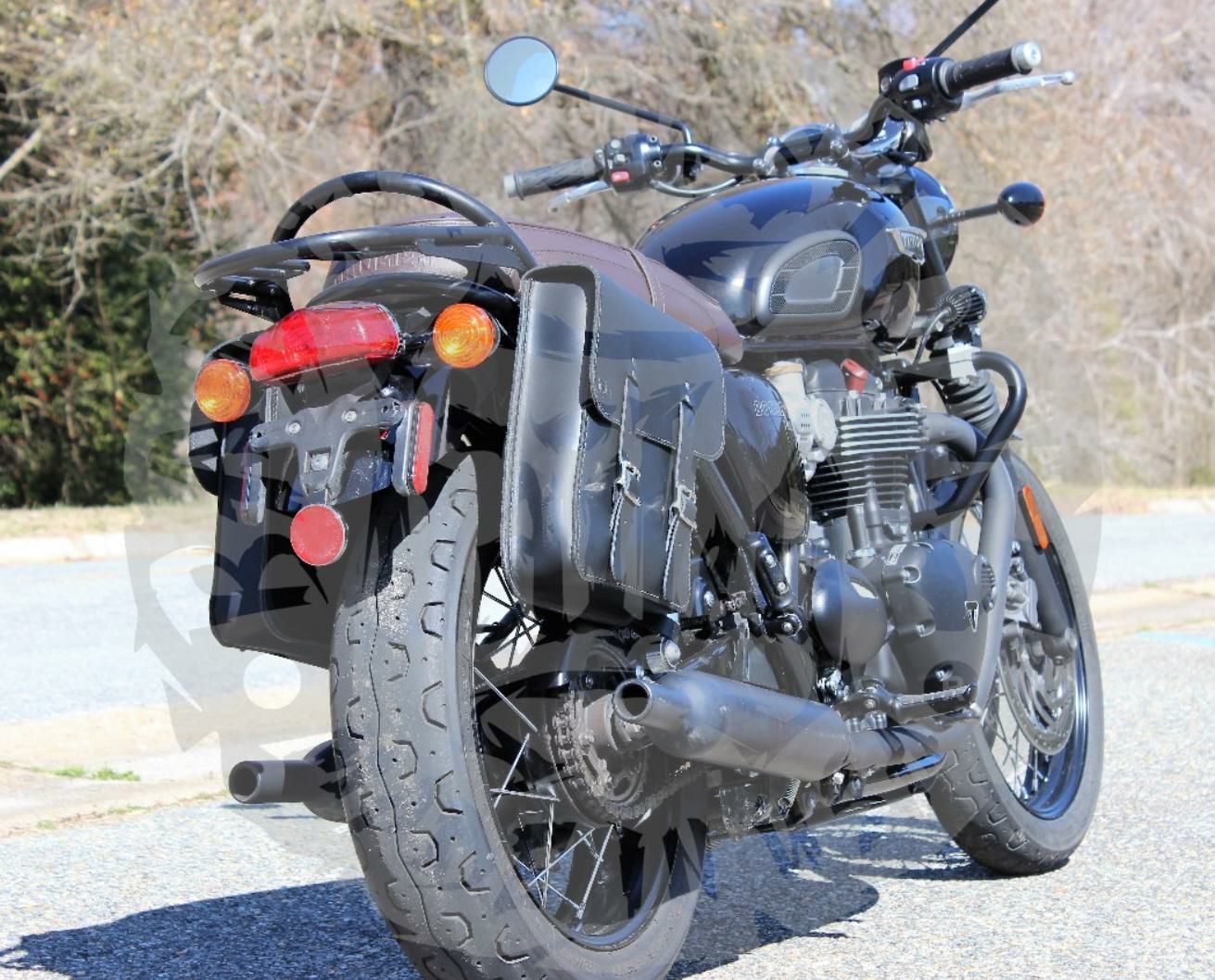 トライアンフ ボンネビルT100/T120 ソロサイドバッグ右側 本革 BAD&G 