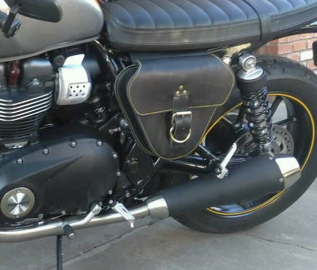 トライアンフ ボンネビルT100/T120 サイドカバーバック 本革 BAD&G 