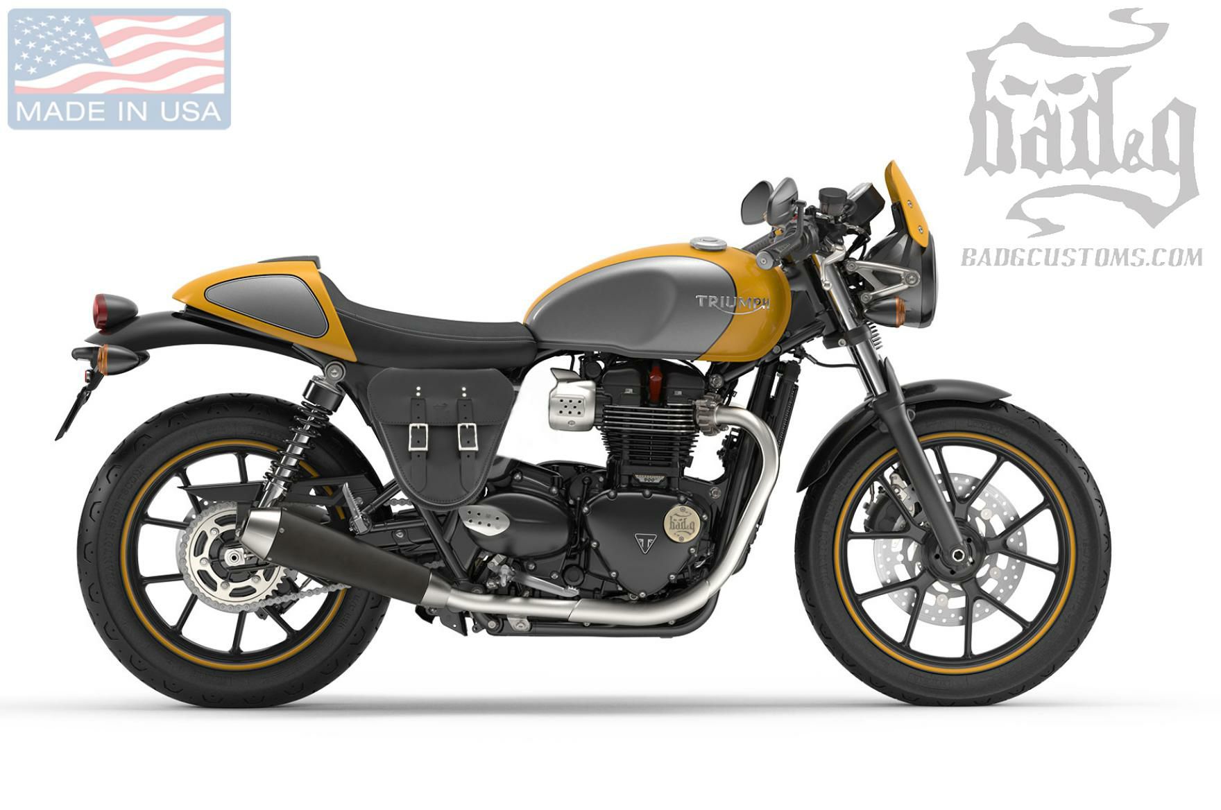 トライアンフ ボンネビルT100/T120 サイドカバーバック 本革 BAD&G 