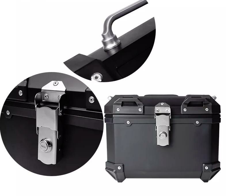 汎用 パニアケース トップケース アルミルック ABS製 ブラック