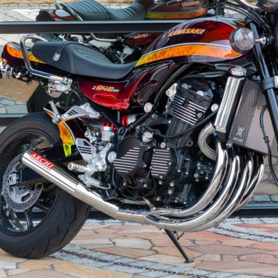 カワサキ Z900RS/CAFE 427ショート管 6ピース集合マフラー (JMCA) クローム ARCHI | バイクカスタムパーツ専門店  モトパーツ(MOTO PARTS)