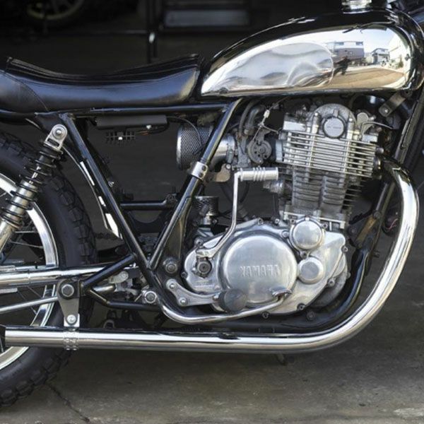 ヤマハ SR400/500 オールドスタイル手曲げマフラー ベアメタル 