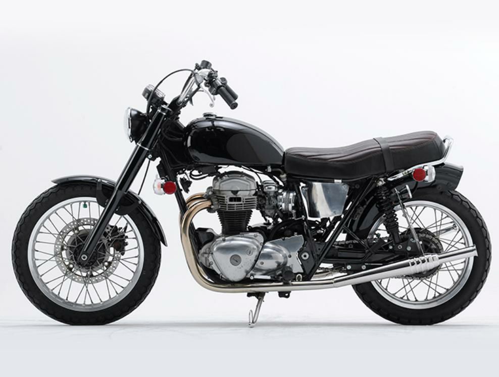 カワサキ W650/400/800 本革シート ブラウン×ブラック モーターロック 