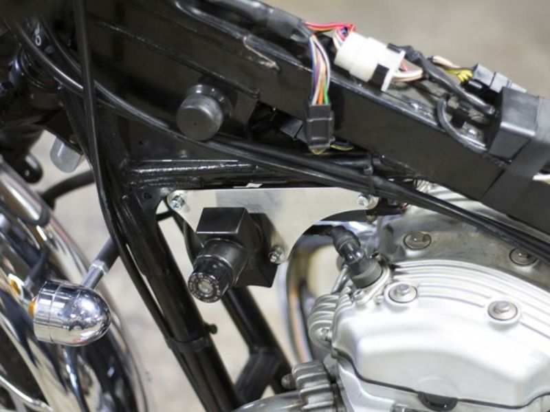 カワサキ W650/400 IGスイッチ移設ステー モーターロック