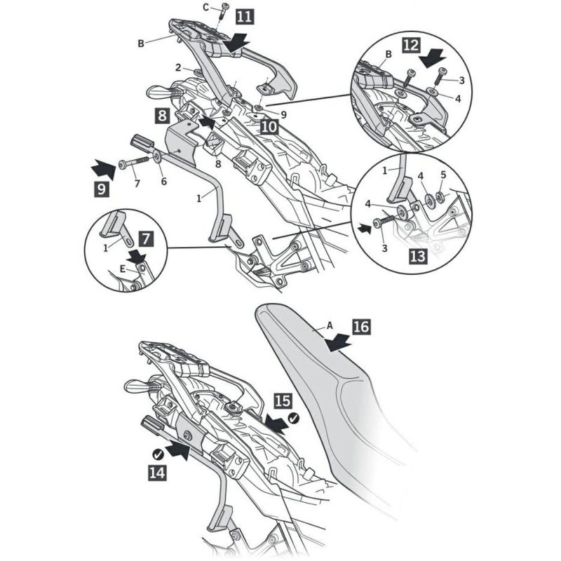 スズキ Vストローム250 3Pサイドケースフィッティングキット SHAD