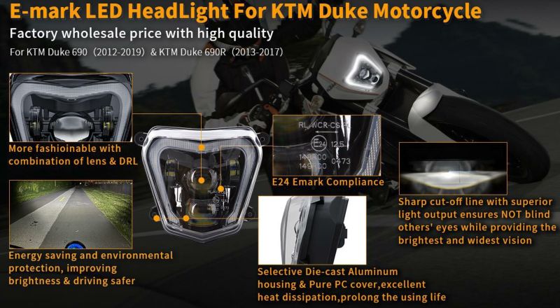 KTM DUKE690 2012～2019 LED ヘッドライト | バイクカスタム