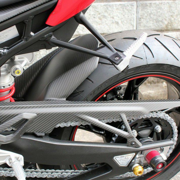 BMW S1000RR リアフェンダー チェーンガード一体式 ドライカーボン 