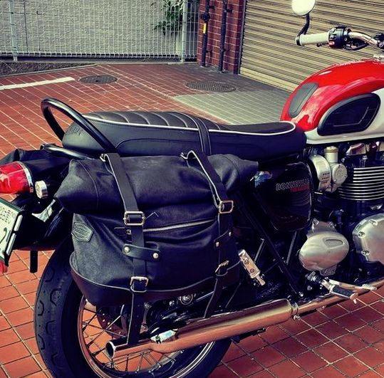 トライアンフ 水冷 T100 T120 サドルバッグ ステー サテンブラック 
