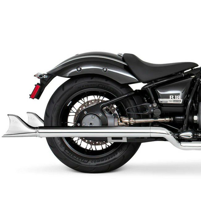 BMW R18 20- スリップオンマフラー 2.5インチ径 クローム シャーク 