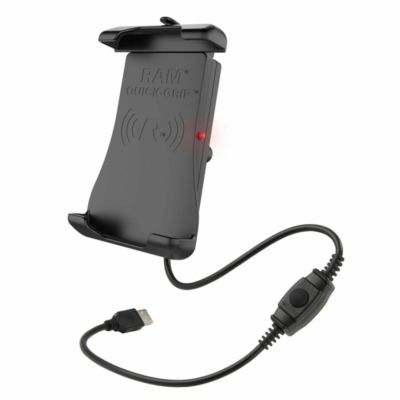 ラムマウント 防水ワイヤレス充電クレイドルスマホホルダー(15W) テザー付 1インチボール