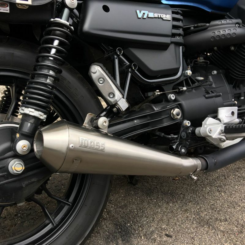 MOTO GUZZI(モトグッチ) V7Ⅲ Tromb レトロ ステンレス スリップオンマフラー MASS Exhaust |  バイクカスタムパーツ専門店 モトパーツ(MOTO PARTS)