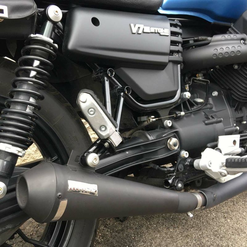 MOTO GUZZI(モトグッチ) V7Ⅲ Tromb レトロ ステンレス スリップオンマフラー マットブラック MASS Exhaust |  バイクカスタムパーツ専門店 モトパーツ(MOTO PARTS)