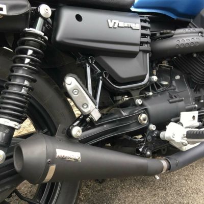 MOTO GUZZI(モトグッチ) V7Ⅲ Tromb レトロ ステンレス スリップオンマフラー マットブラック MASS Exhaust