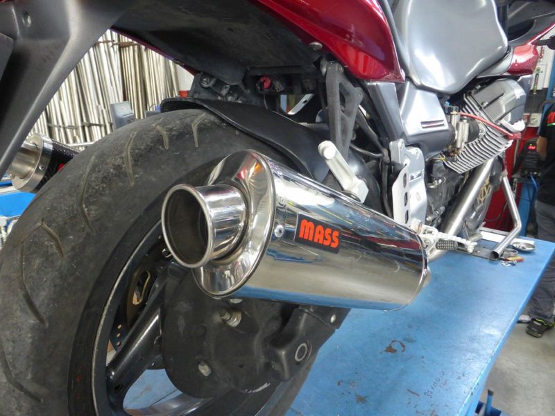 MOTO GUZZI(モトグッチ) V11スポルト/ルマン ポリッシュオーバル ステンレス スリップオンマフラー MASS Exhaust |  バイクカスタムパーツ専門店 モトパーツ(MOTO PARTS)