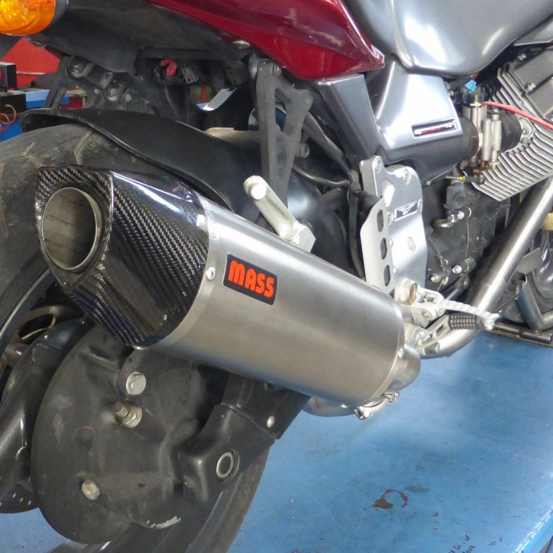 MOTO GUZZI(モトグッチ) V11スポルト/ルマン オーバルステンレス スリップオンマフラー カーボンチップ MASS Exhaust |  バイクカスタムパーツ専門店 モトパーツ(MOTO PARTS)