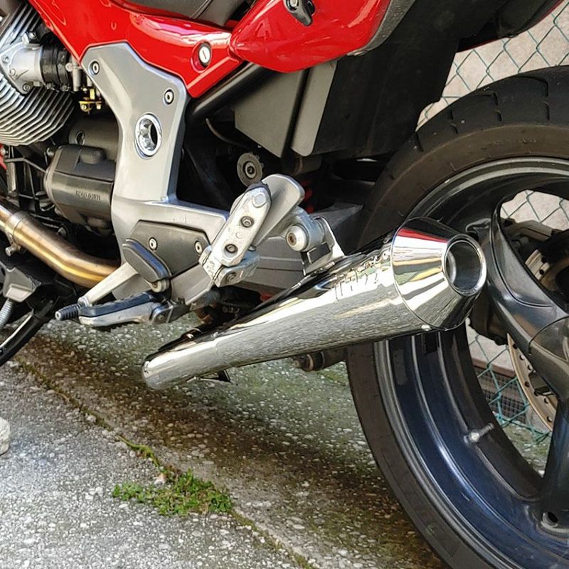 MOTO GUZZI(モトグッチ) BREVA ブレヴァ850/1100/1200 Tromb レトロ ステンレス スリップオンマフラー MASS  Exhaust | バイクカスタムパーツ専門店 モトパーツ(MOTO PARTS)