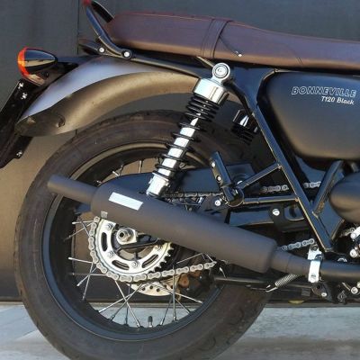 トライアンフ ボンネビルT100/T120 ステンレス ボトルスリップオンマフラー マットブラック MASS Exhaust |  バイクカスタムパーツ専門店 モトパーツ(MOTO PARTS)