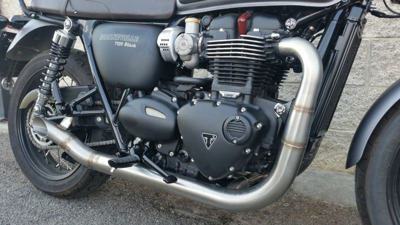 トライアンフ ボンネビルT100/T120 ステンレス 2in2 Hot Rod フルエキゾーストマフラー サテン MASS Exhaust |  バイクカスタムパーツ専門店 モトパーツ(MOTO PARTS)