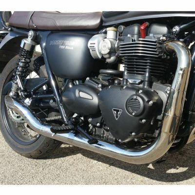 トライアンフ ボンネビルT100/T120 ステンレス 2in2 Hot Rod フルエキゾーストマフラー ポリッシュ(レーシング) MASS  Exhaust | バイクカスタムパーツ専門店 モトパーツ(MOTO PARTS)