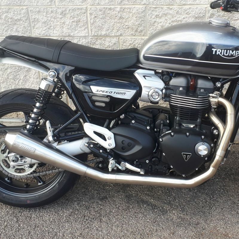 トライアンフ　マフラー2本セット スクランブラーXE/XC 1200 スリップオン 2-1 マフラー FRANK