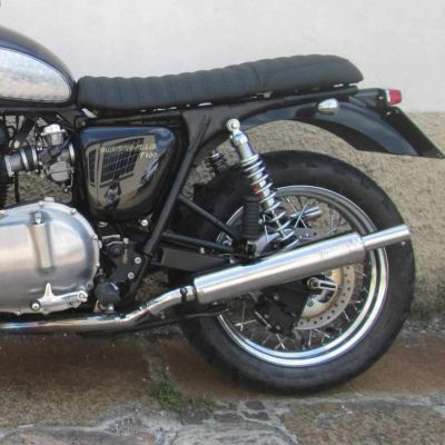 トライアンフ 空冷ボンネビル ステンレス ボトルスリップオンマフラー