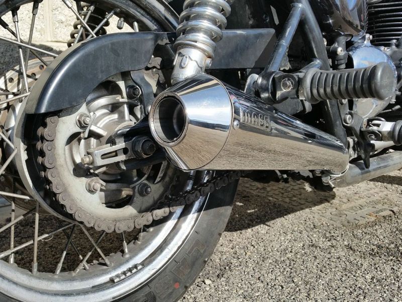 トライアンフ 空冷ボンネビル ステンレス Tromb スリップオンマフラー ポリッシュ MASS Exhaust | バイクカスタムパーツ専門店  モトパーツ(MOTO PARTS)