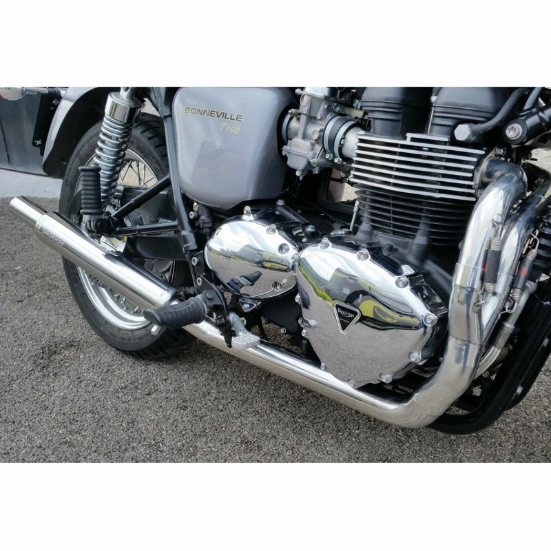 トライアンフ 空冷ボンネビル ボトルステンレス2in1 フルエキゾーストマフラー ポリッシュ MASS Exhaust | バイクカスタムパーツ専門店  モトパーツ(MOTO PARTS)