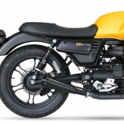 V7 III スリップオンマフラー 左右2本出し ブラック IRONHEAD