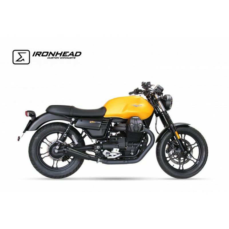 V7 III スリップオンマフラー 左右2本出し ブラック IRONHEAD | バイクカスタムパーツ専門店 モトパーツ(MOTO PARTS)