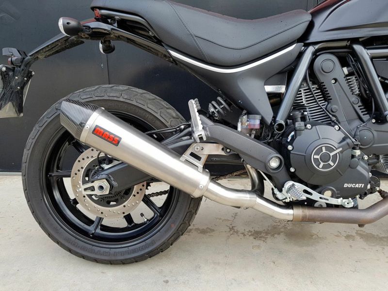 ドゥカティ スクランブラー400 Sixty2 EVO チタン スリップオンマフラー カーボンチップ MASS Exhaust |  バイクカスタムパーツ専門店 モトパーツ(MOTO PARTS)