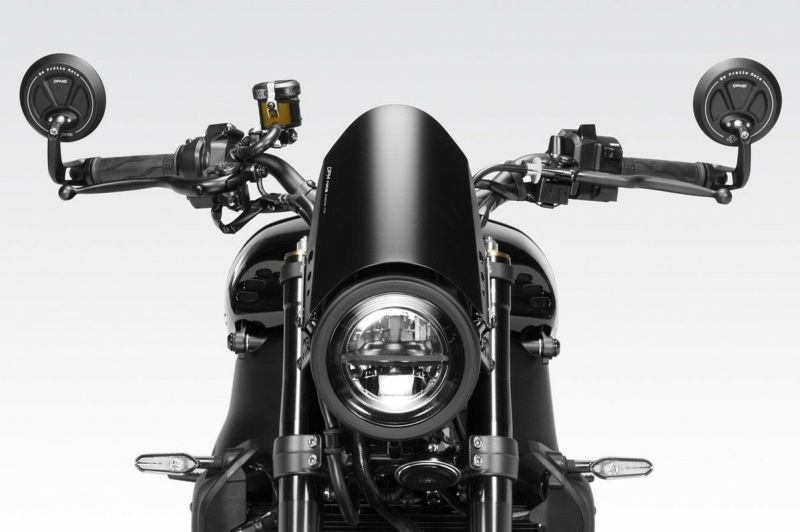 XSR900 22- バーエンドミラー EXENTIAL SS ブラック Eマーク付き