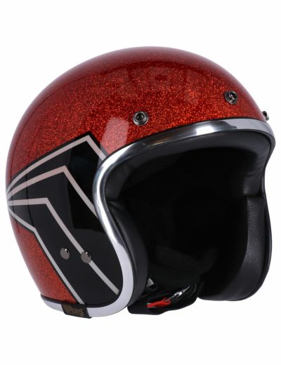 Roeg x 13-1/2 ジェットヘルメット ファイヤーパターン ゴールド