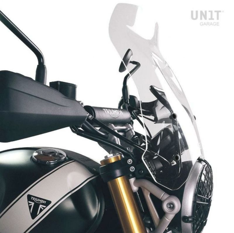TRIUMPH バイクシールド 透明プラスチック 装着イメージ写真有