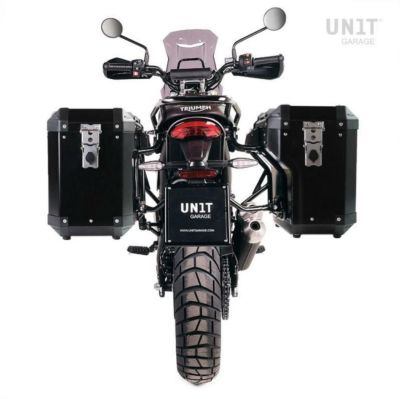 トライアンフ スピード400/スクランブラー400X アトラスアルミパニアケース47/41L ブラックサイドフレーム 左右セット UNIT GARAGE