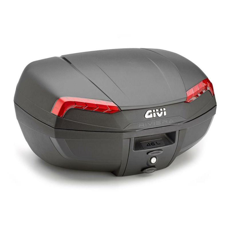 ジビ(GIVI) MONOLOCK 46L トップケース E46 リビエラ ブラック/レッドリフレクター ユニバーサルベースプレート付 |  バイクカスタムパーツ専門店 モトパーツ(MOTO PARTS)