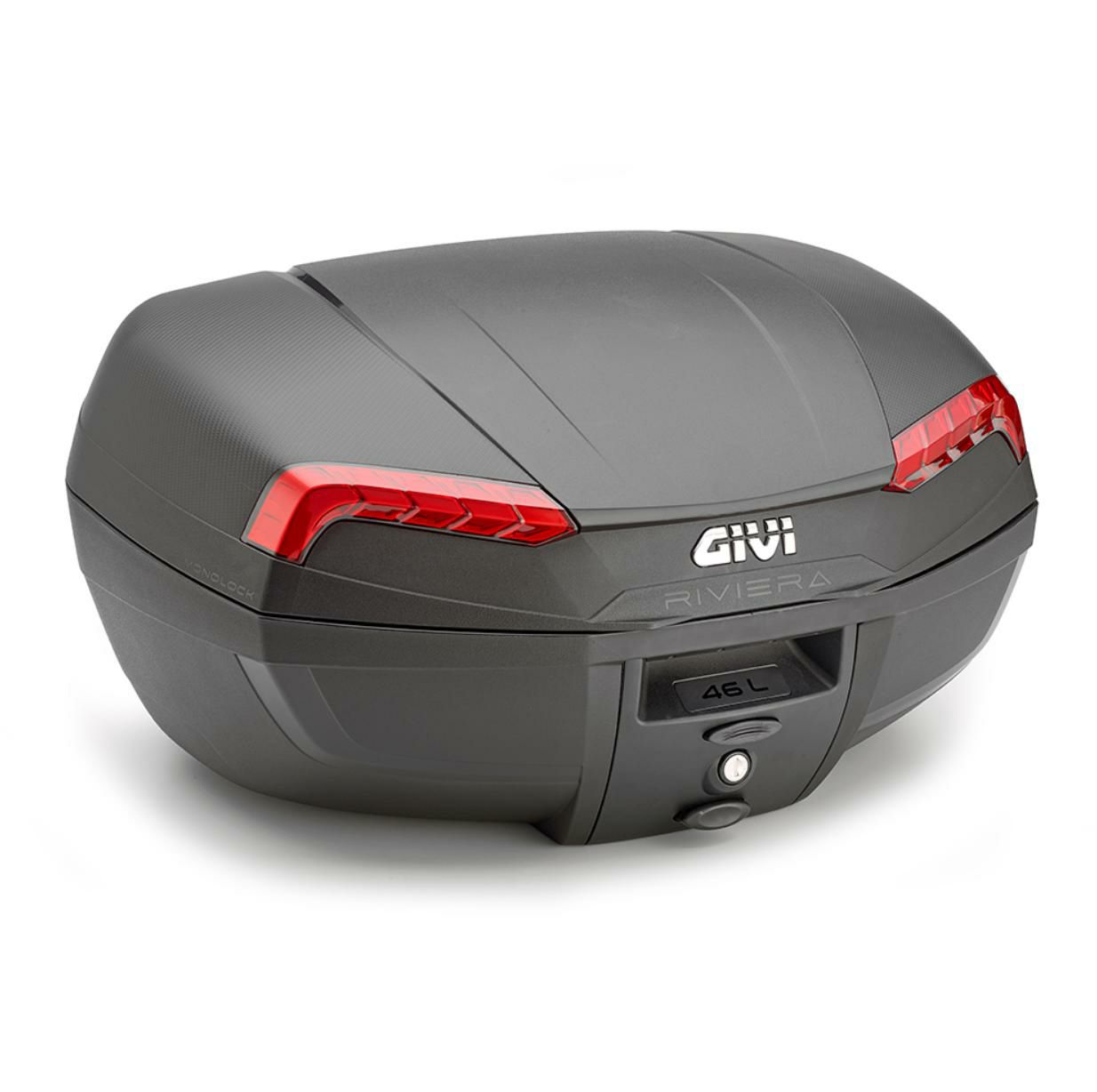 ジビ(GIVI) MONOLOCK 46L トップケース E46 リビエラ ブラック/レッド 