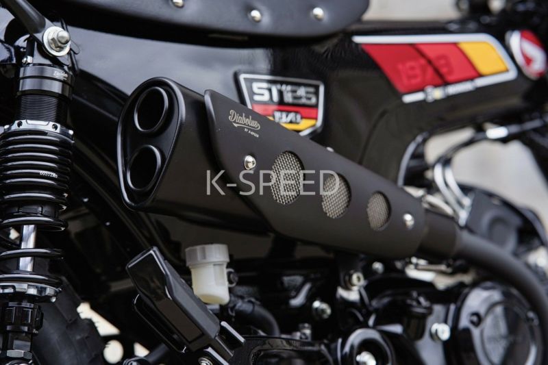 ホンダ ダックス125 フルエキゾーストマフラー ショートスタイル Diabolus ブラック K-SPEED | バイクカスタムパーツ専門店  モトパーツ(MOTO PARTS)