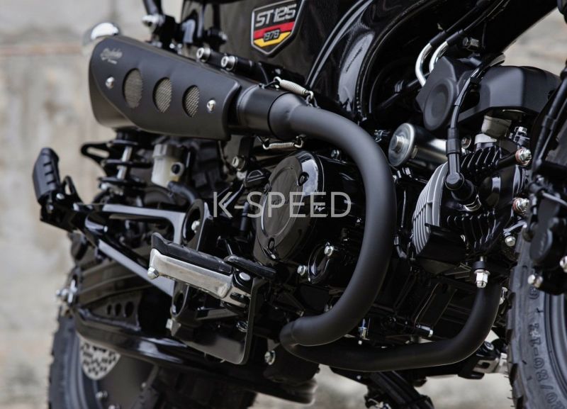 ホンダ ダックス125 フルエキゾーストマフラー ショートスタイル Diabolus ブラック K-SPEED | バイクカスタムパーツ専門店  モトパーツ(MOTO PARTS)