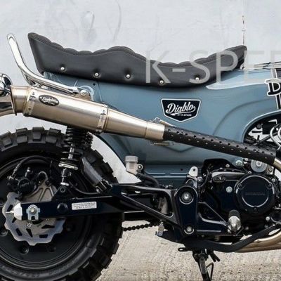 ホンダ ダックス125 フルエキゾーストマフラー Diabolus ブラッシュ バッフル取り外し可 K-SPEED