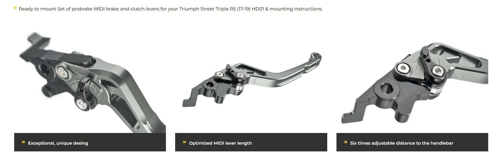 ストリートトリプル765R 17-19 ブレーキ・クラッチレバーセット 