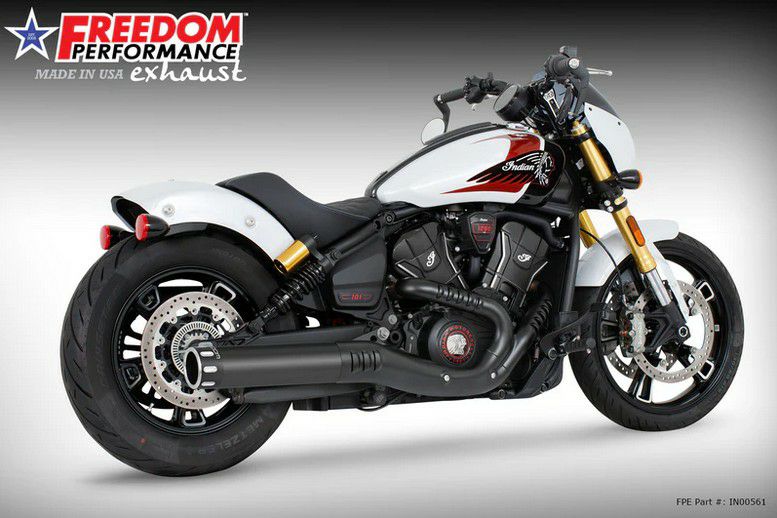 インディアン スカウト 25- スリップオンマフラー 4インチ径 ブラック