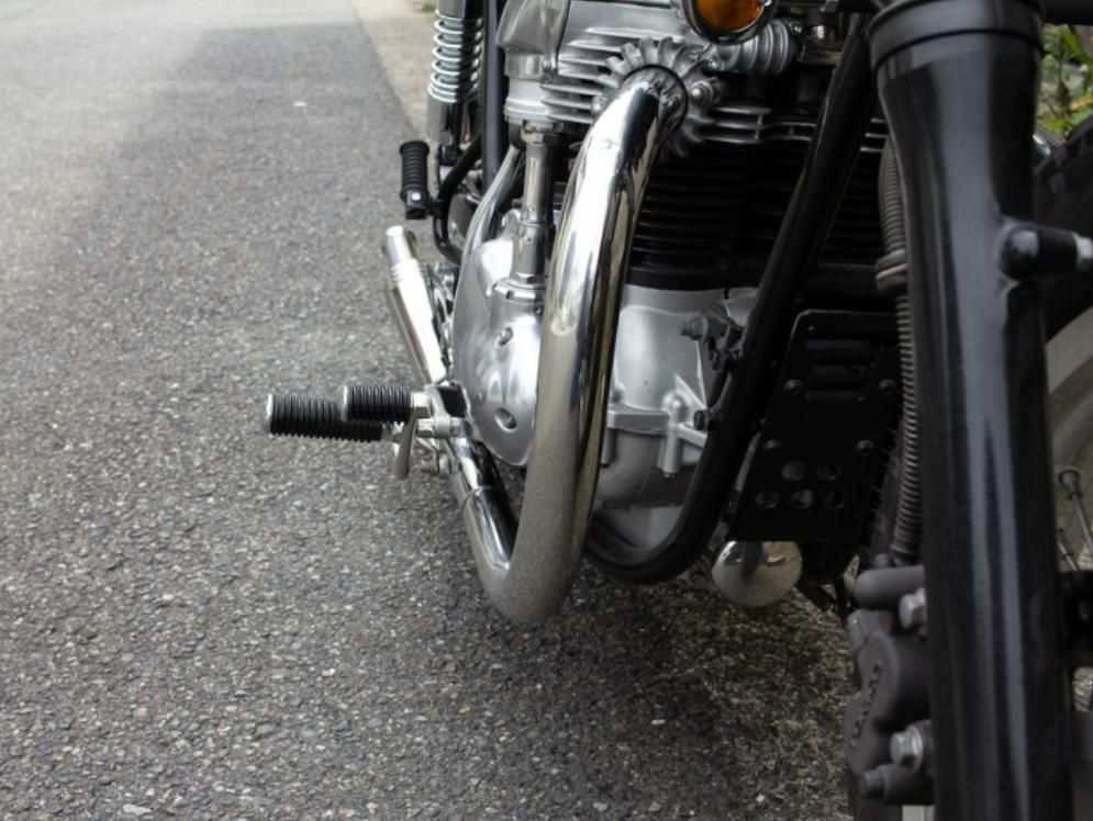 カワサキ W650/400 STDメガホン ロング フルエキ MID モーターロック
