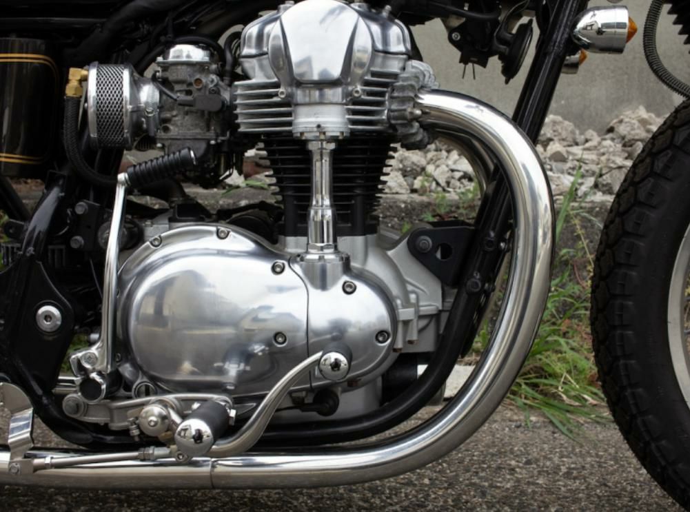 カワサキ W650/400 STDメガホン ロング フルエキ MID モーターロック