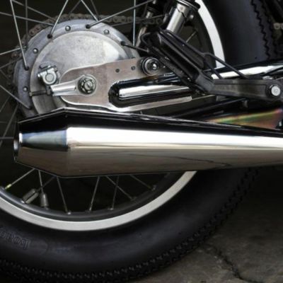 SR400 2%erマフラー　フルエキ SR400/500 スリップオン メガホンマフラー / 2％er オフィシャル