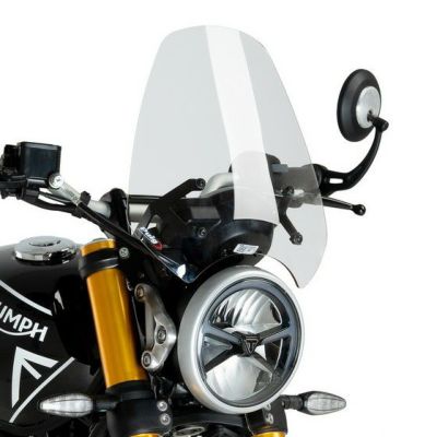 TRIUMPH バイクシールド 透明プラスチック 装着イメージ写真有