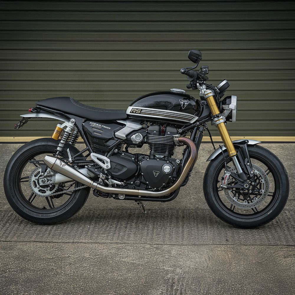 トライアンフ スピードツイン 1200 RS リバースコーンスリップオンマフラー チタン HITCHCOX