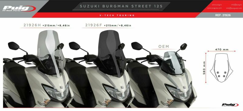 【新品】バーグマンストリート EX ウインドスクリーン　スモークシールド 楽天市場】旭風防 バーグマンストリート125EX ミドルスクリーン